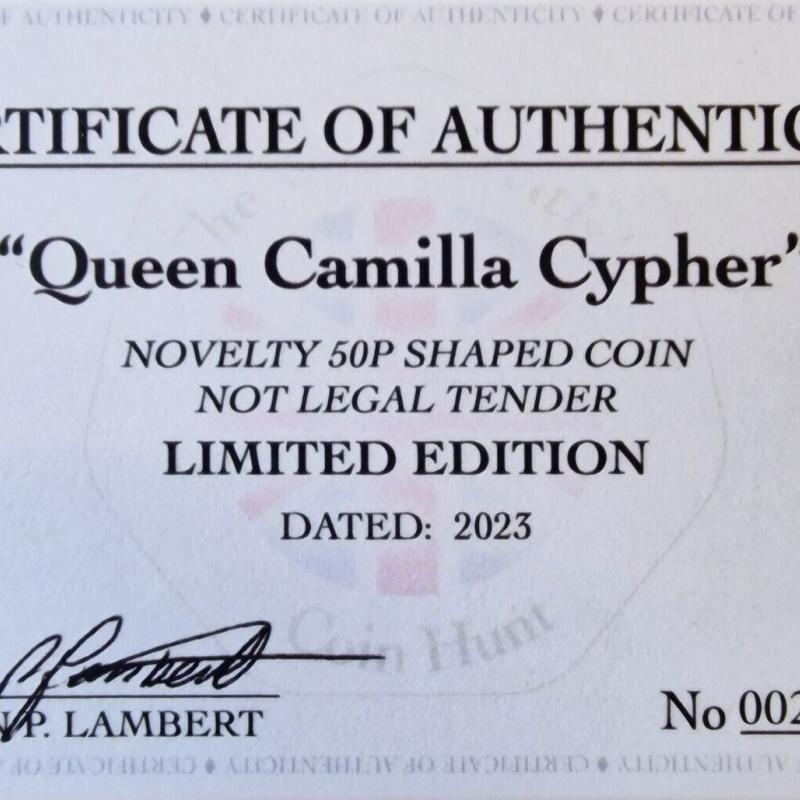 RARE ORIGINAL QUEEN CAMILLA CYPHER DESIGN WITH COA OF 200 (TGBCH)