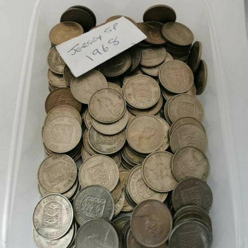 Jersey 1968 5p Five Pence Channel Islands Circulated VAT Receipt Given