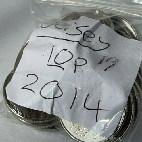 Jersey 2014 10p Ten Pence Channel Islands Circulated VAT Receipt Given
