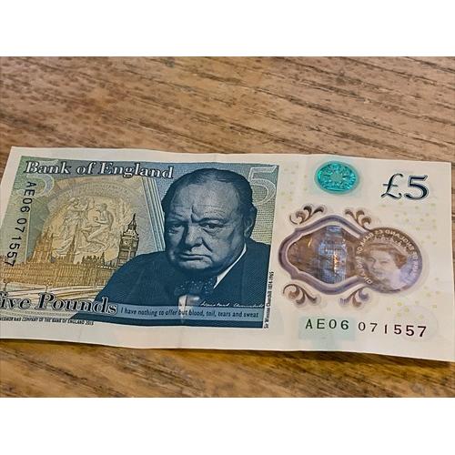 Five Pounds Note 1557 6th July Queen Mary War On France Serial Number Key Date