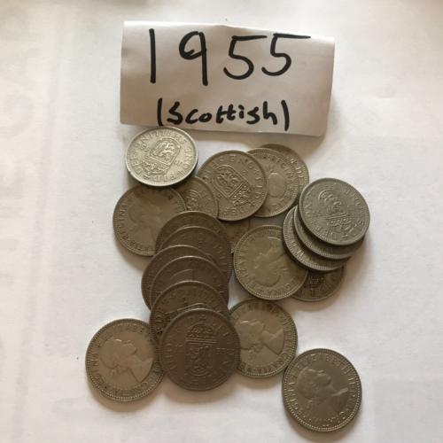 Scotland One Shilling 1955 Circulated Vat Receipt Given Pre Decimal Scottish