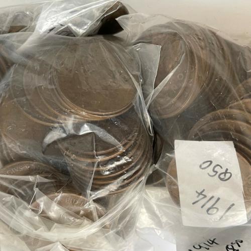 1914 King George 5th Penny 1d VAT Receipt Given