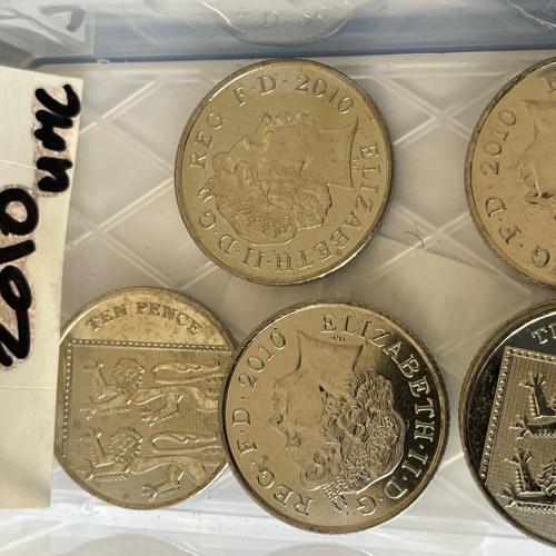 2010 Shield Ten pence 10p Coins QE 2nd Uncirculated Condition VAT Receipt Given