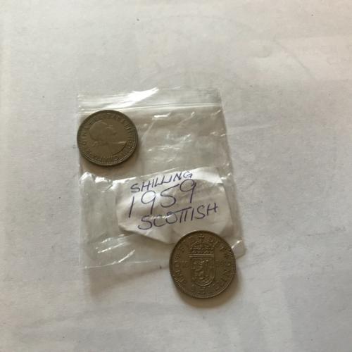 Scotland One Shilling 1959 Circulated Vat Receipt Given Pre Decimal Scottish