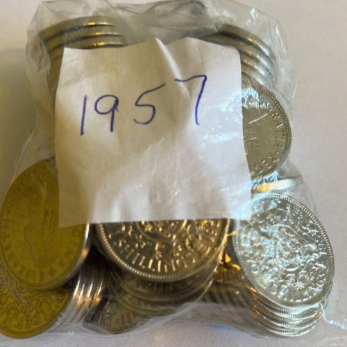 1957 Two Shillings AKA One Florin Queen Elizabeth 2nd VAT Receipt Given Two Bob