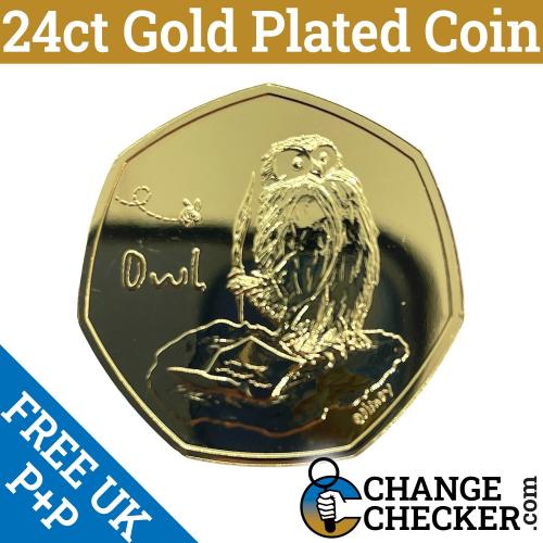 Gold Plated Owl 2021 50p Coin BUNC 5th Portrait Winnie The Pooh & Friends