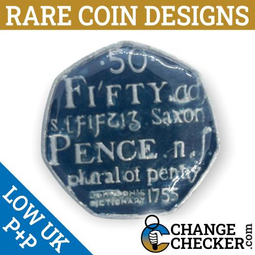 2005 Johnson's Dictionary 50p Coin Multi Colour Coloured Unique Rare Enamel