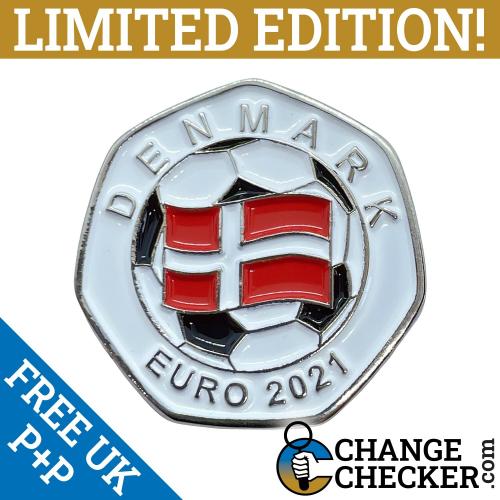 Football Euro 2021 Denmark Rare 50p Shaped Coins Limited Edition 100 In Stock