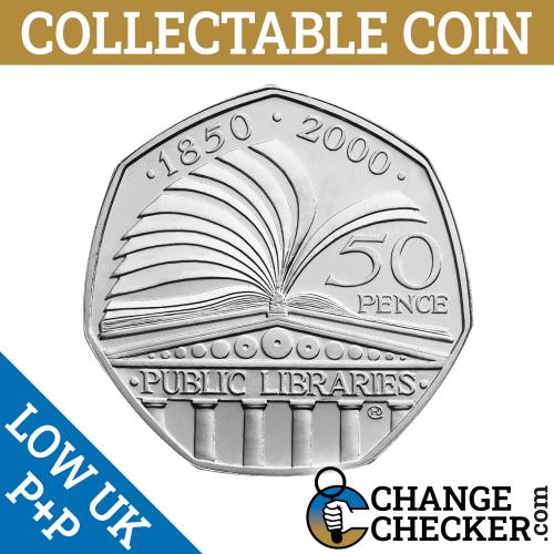 2000 Public Library Act 50p Fifty Pence Coin Circulated Condition Libraries