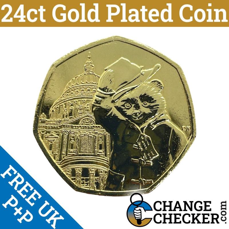 Gold Plated Paddington St Pauls Cathedral 2019 50p Coin Uncirculated Sealed Bag