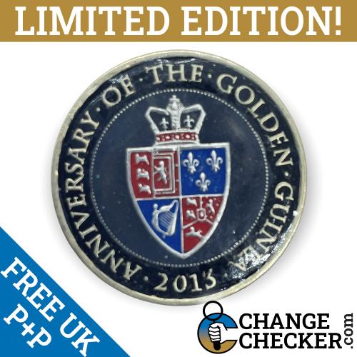 2013 Golden Guinea £2 Two Pounds Coin Multi Coloured Unique Rare Enamelled