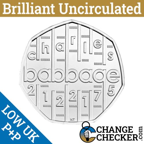 Naked Charles Babbage BU 50p 2021 Coin Brilliant Uncirculated - In Stock Now
