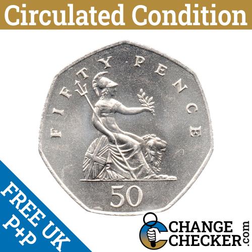 1989 Elizabeth II  Fifty Pence 50p Britannia (Large) Proof Coin QE 2nd Mintage 0