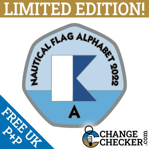 Letter A - Nautical Flag Alphabet 2022 50p Shaped Coins TGBCH Limited Edition
