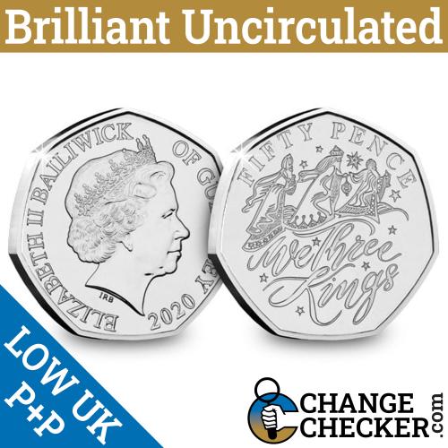 2020 We Three Kings 50p Fifty Guernsey BUNC Coin Christmas Carols