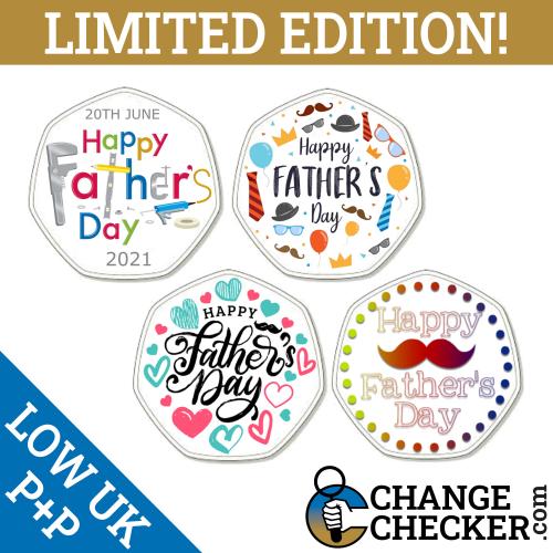 TGBCH Full Set Of 5 Happy Fathers Day Rare 50p Novelty Coin Limited Edition 100