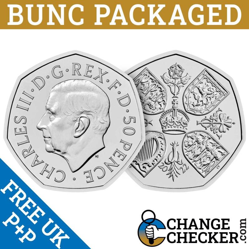 BUNC King Charles III Queen Elizabeth II 2022 50p Fifty Pence Coin IN STOCK