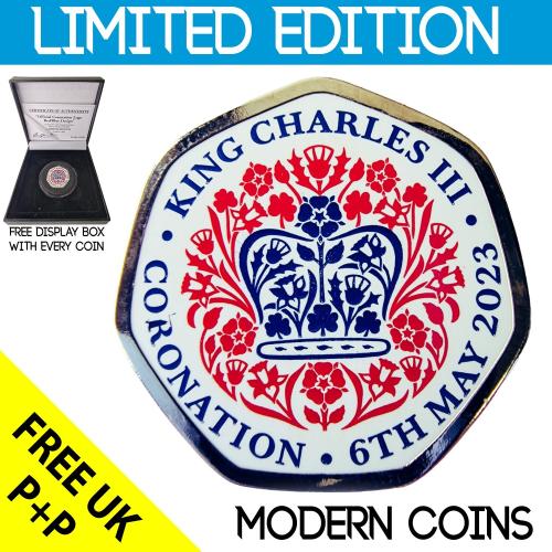 RARE ORIGINAL OFFICIAL CORONATION LOGO RED/BLUE DESIGN WITH COA OF 200 (TGBCH)