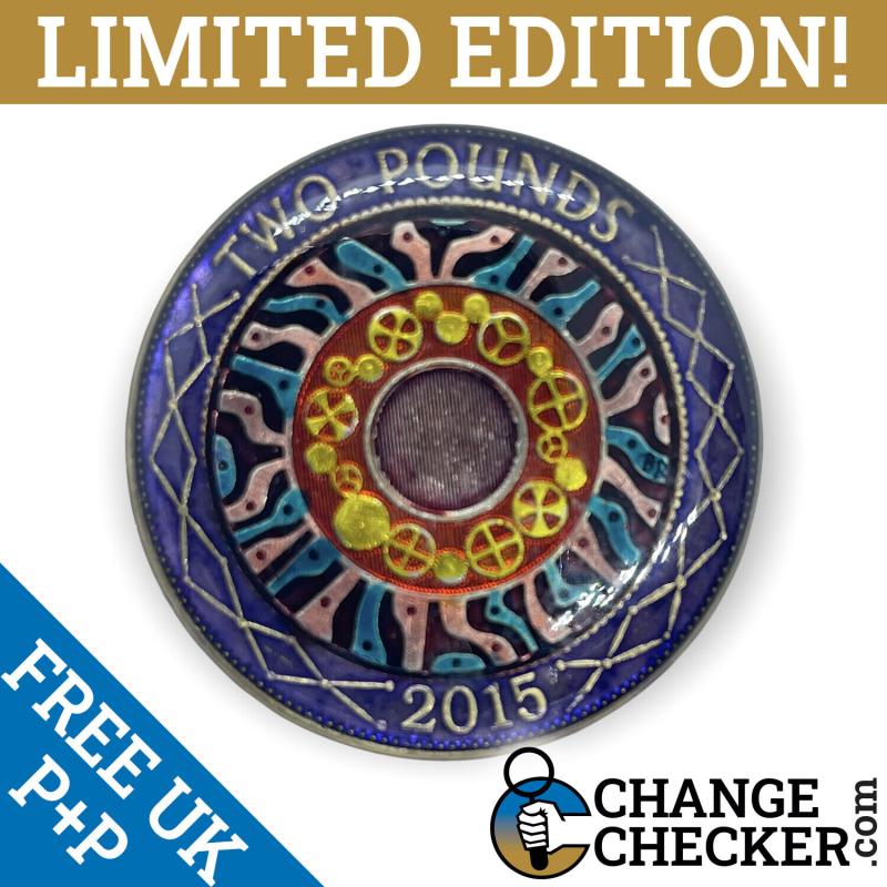 2015 Technologies £2 Two Pounds Coin Multi Colour Coloured Unique Rare Enamelled