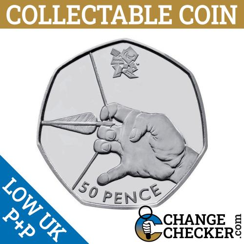 2011 Archery Bow Arrow 50p 2012 Olympic Rare Coins Circulated Condition Olympics