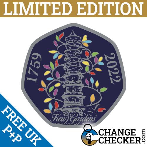 2022 Kew Gardens Christmas Colour 50p Shaped Coins TGBCH Limited Edition Rare Pr