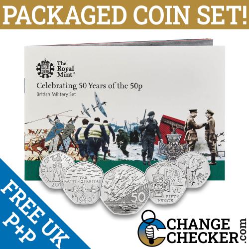50 years of the 50p Military Coin Set - Brilliant Uncirculated Royal Mint Fifty