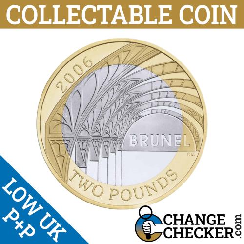 Brunel Paddington Station 2006 Writing Upside Down Tails Side Up £2 Coin