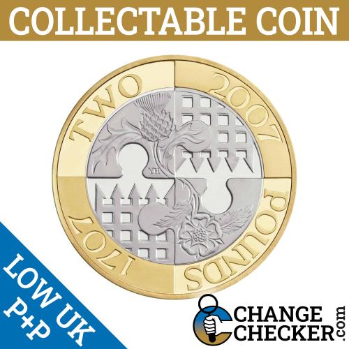 2007 Act Of Union United Into One Kingdom Writing Correct Way Up Heads £2
