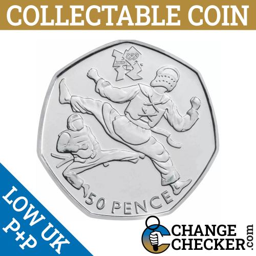 2011 Taekwondo 50p 2012 Olympic Rare Coins Circulated Olympics Sword Fighting
