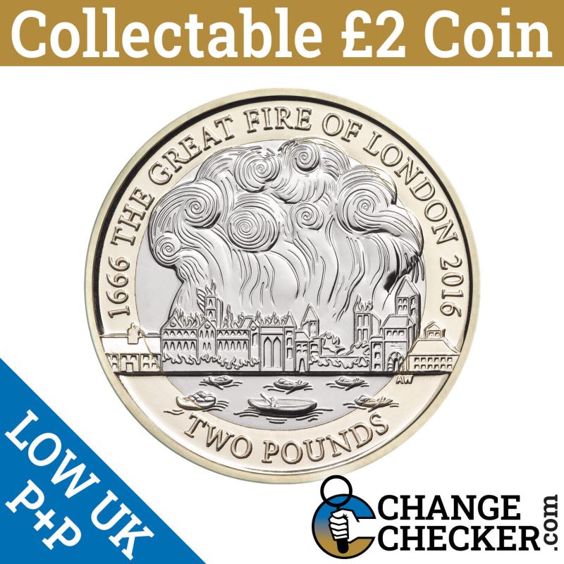 2016 The Great Fire Of London Rare Collectable Writing Upside Down Two Pounds