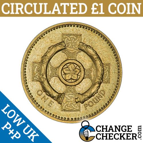 2001 Celtic Cross £1 One Pound Coin Circulated Condition Queen Elizabeth Ireland