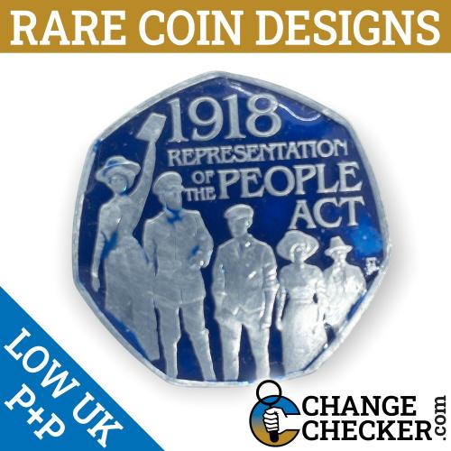 2018 Representation of People Act 50p Coin Colour Coloured Unique Rare Enamel