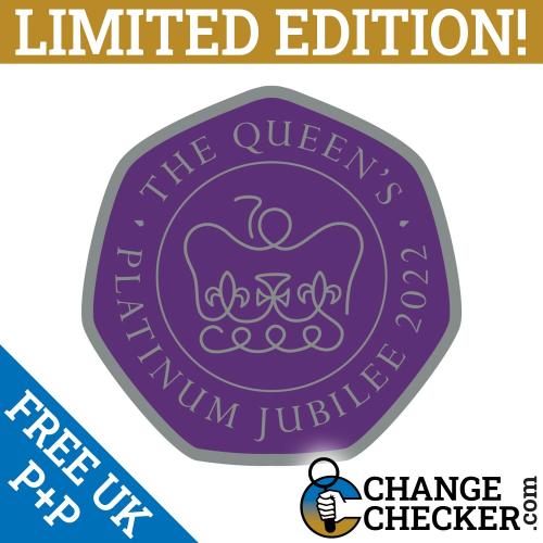 Official Platinum Jubilee Logo Dark Queen Elizabeth 2022 Rare 50p Shaped Coins