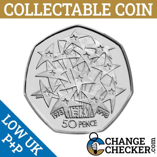 1973-1998 Presidency Of The European Union 50p EU Stars Circulated Condition