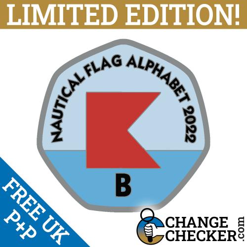 Letter B - Nautical Flag Alphabet 2022 50p Shaped Coins TGBCH Limited Edition