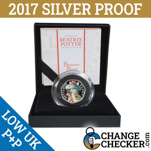2017 Rare Silver Proof 50p Beatrix Potter Benjamin Bunny Brand New & Boxed