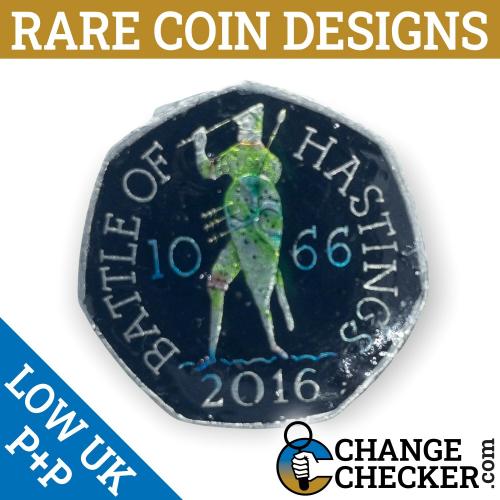 2016 Battle of Hastings 50p Coin Multi Colour Coloured Unique Rare Enamel Limite