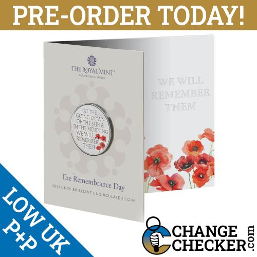 Remembrance Day 2021 £5 Five Pounds Coin BU IN STOCK NOW VAT Receipt Given