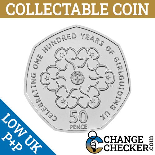 2010 Girl Guides Logo 50p Fifty Pence Coin Circulated Condition 