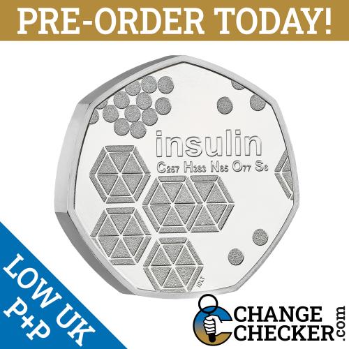 Naked Insulin BU 50p 2021 Coin Brilliant Uncirculated - No Packaging In Stock