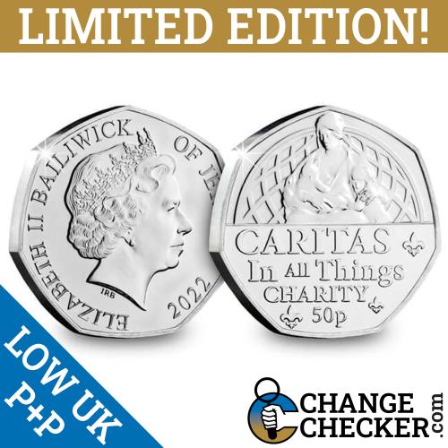 2022 Caritas In All Things Charity 50p Fifty Pence Jersey BUNC Coin Jubilee