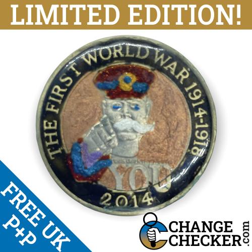 2014 First World War Kitchener £2 Two Pounds Coin Coloured Unique Rare Enamelled