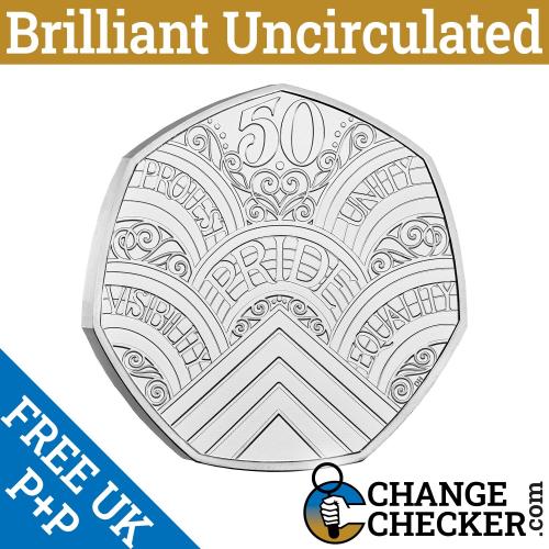 Naked 50 Years of Pride 2022 50p Coin Brilliant Uncirculated LGBTQ+ Pride UK