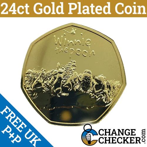 Gold Plated Winnie The Pooh & Friends 2021 50p Coin BUNC 5th Portrait