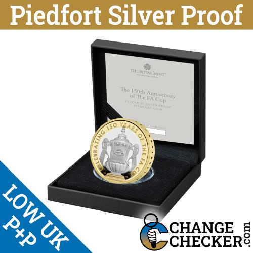 Piedfort 150th Anniversary FA Cup 2022 £2 Two Pounds Silver Proof Coin