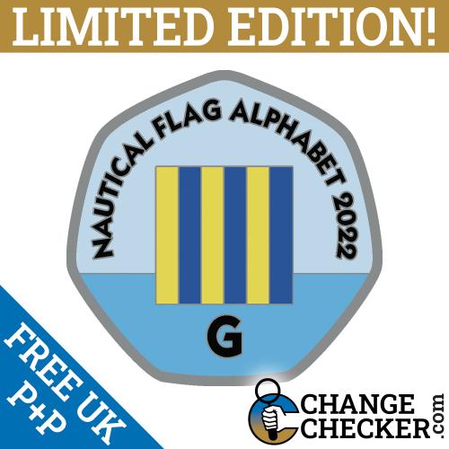 Letter G - Nautical Flag Alphabet 2022 50p Shaped Coins TGBCH Limited Edition