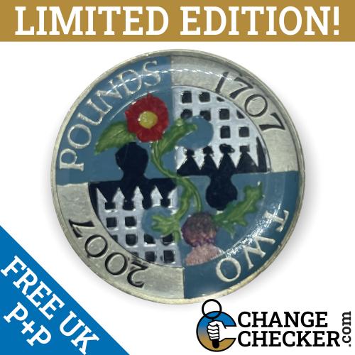 2007 Act of Union £2 Two Pounds Coin Multi Colour Coloured Unique Rare Enamelled
