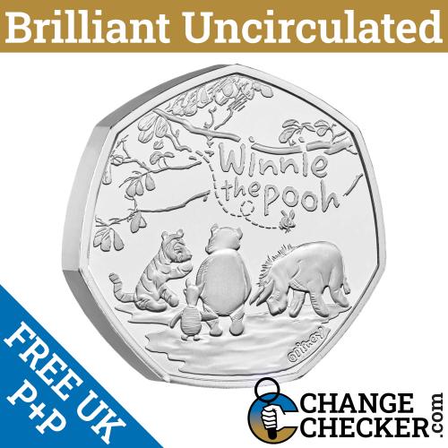 Naked Winnie The Pooh And Friends BU 50p 2022 Coin Brilliant Uncirculated