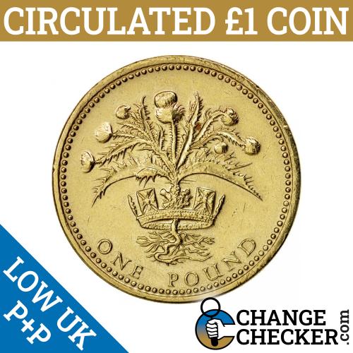 1984 Scottish Thistle £1 One Pound Coin Circulated Condition Queen Elizabeth II
