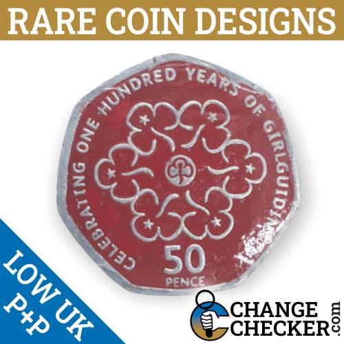 2010 Girlguiding 50p Coin Multi Colour Coloured Unique Rare Enamel Girl Guides